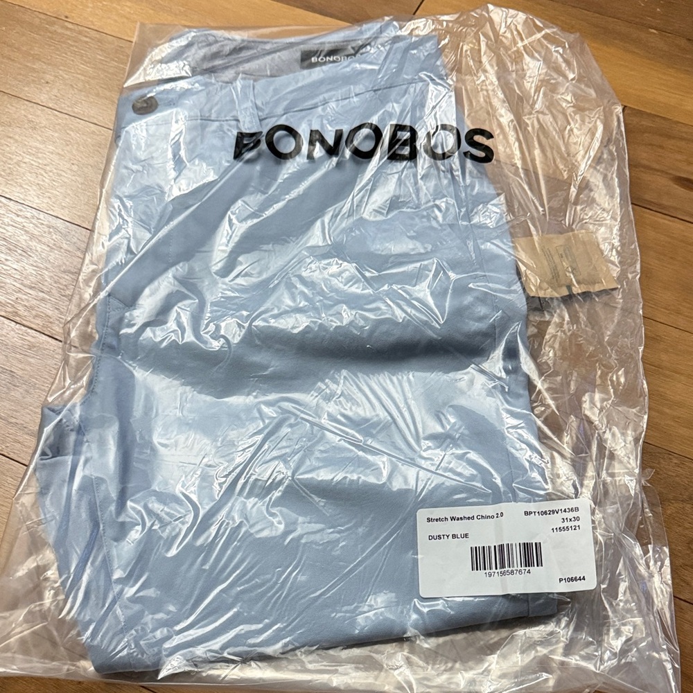 Bonobos Light Blue Stretch Washed Chino 2.0 - Size 31x39 NWT!